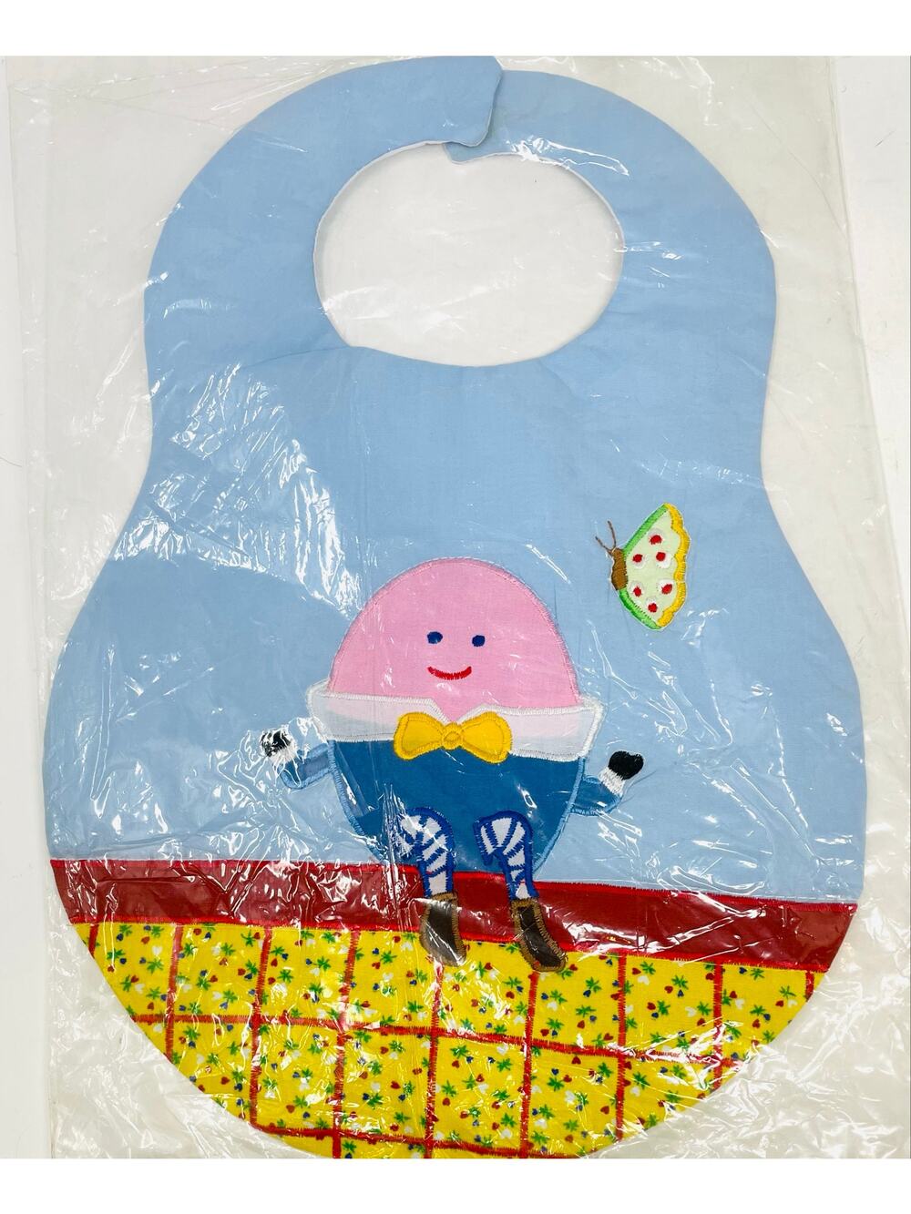 Kubla Craft Appliquéd Bib Humpty Dumpty Vintage 1980’s New Old Stock NIP